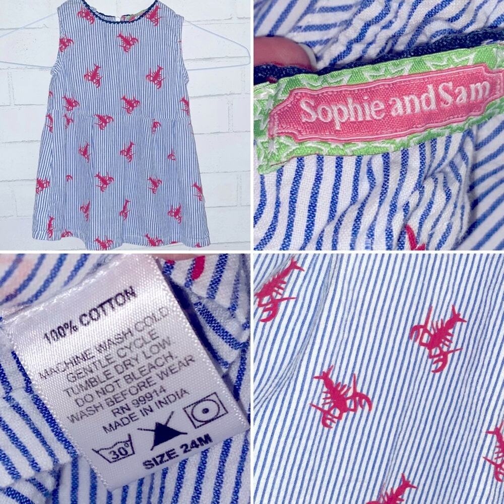 Sophie & Sam Maine Lobster Preppy Seashore Dress 24 mos